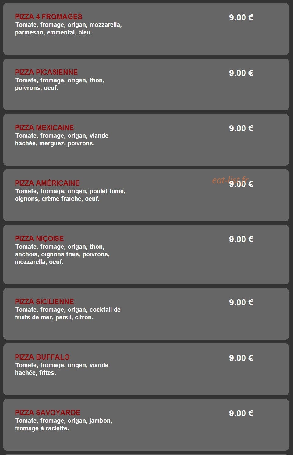 Pizza Dinapoli — carte page 5