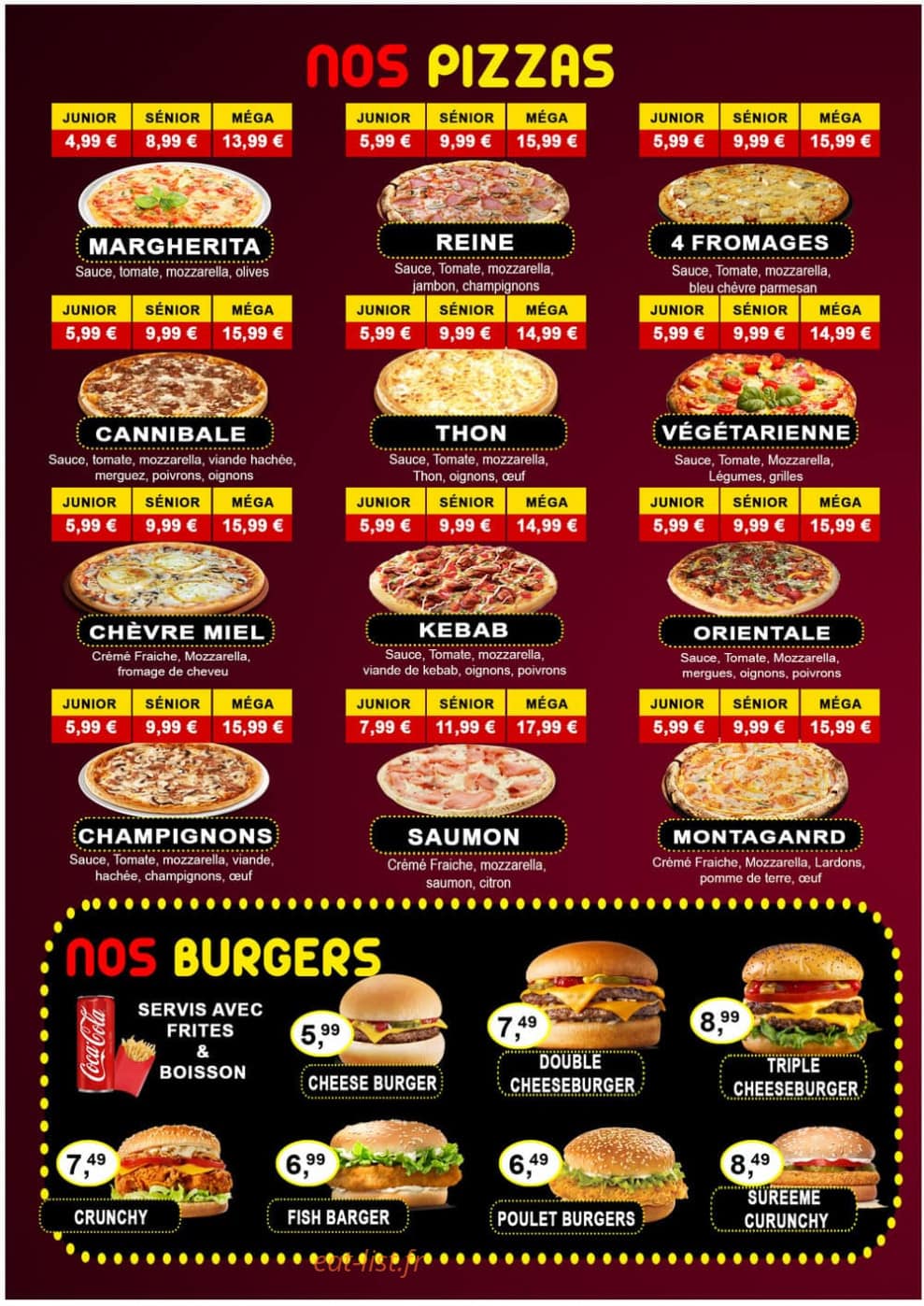BBQ Chicken — carte page 1