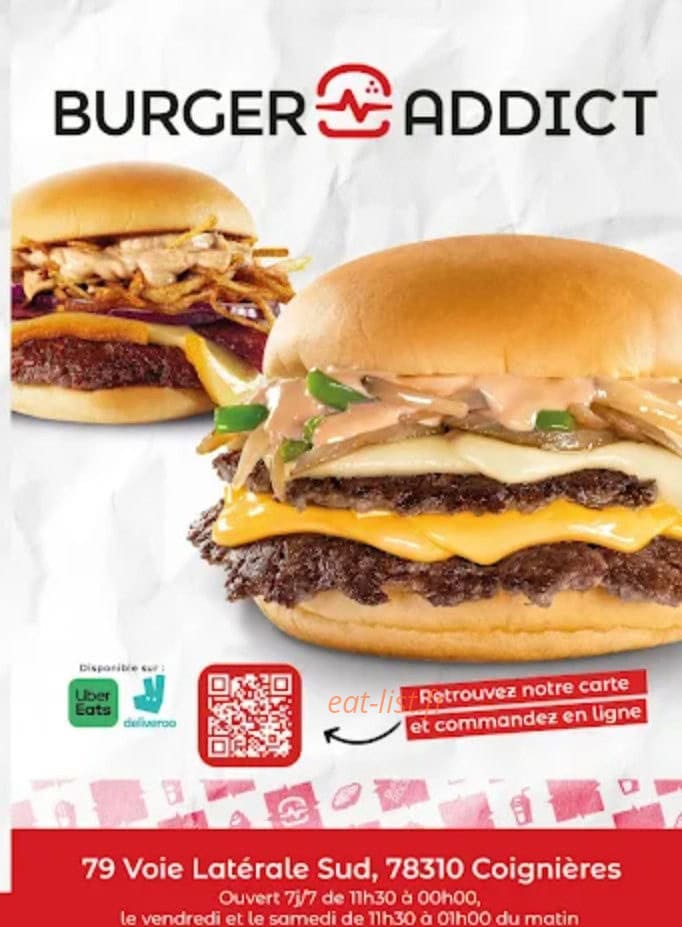 Burger Addict — carte page 1