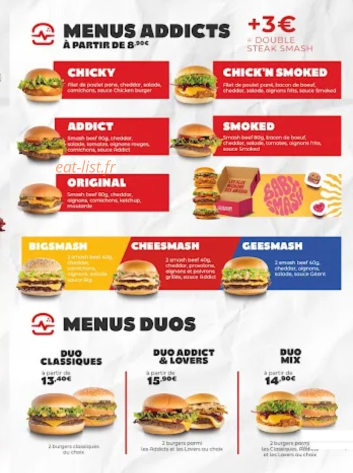 Burger Addict — carte page 3