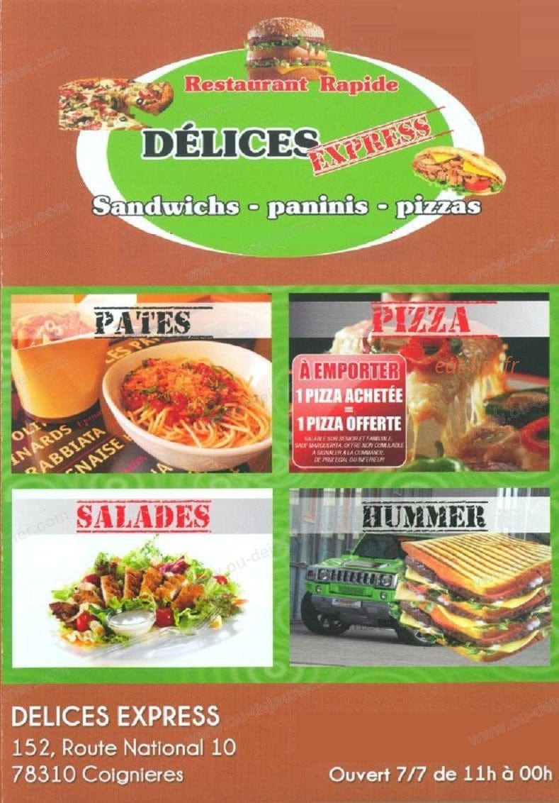 Délices express — carte page 1