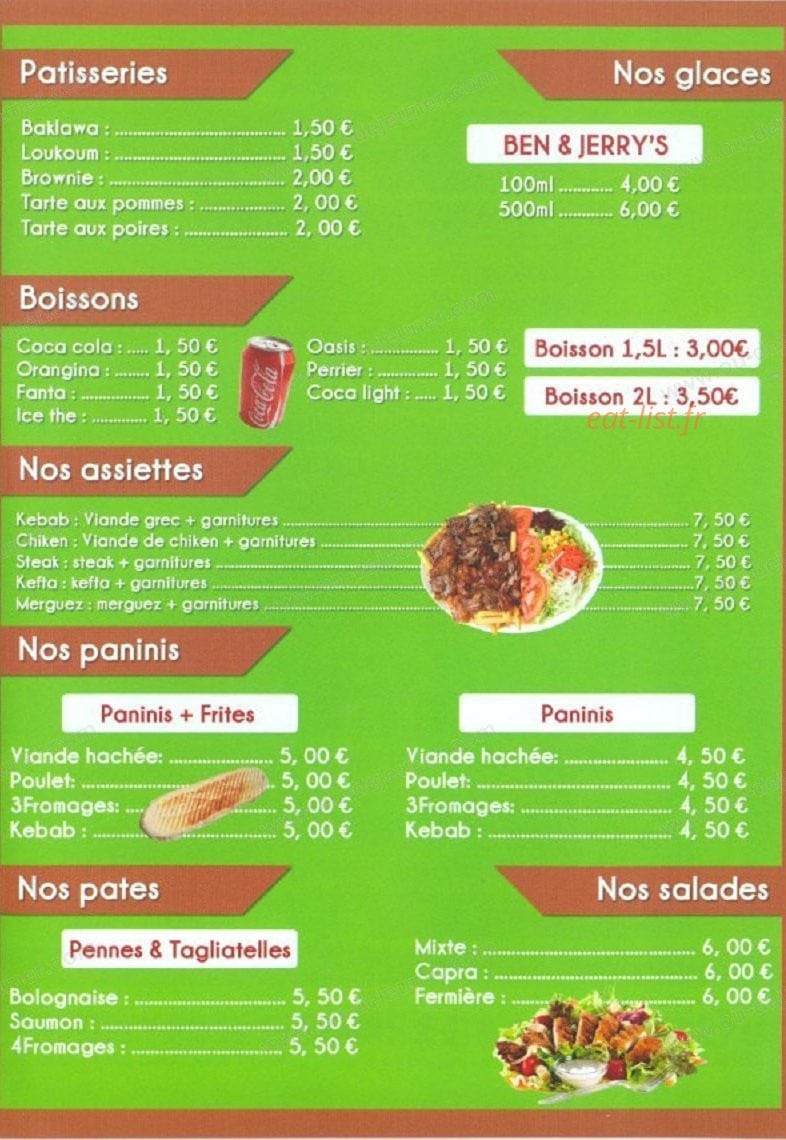 Délices express — carte page 3
