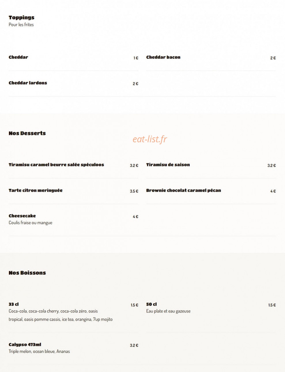 Home Burger — carte page 7