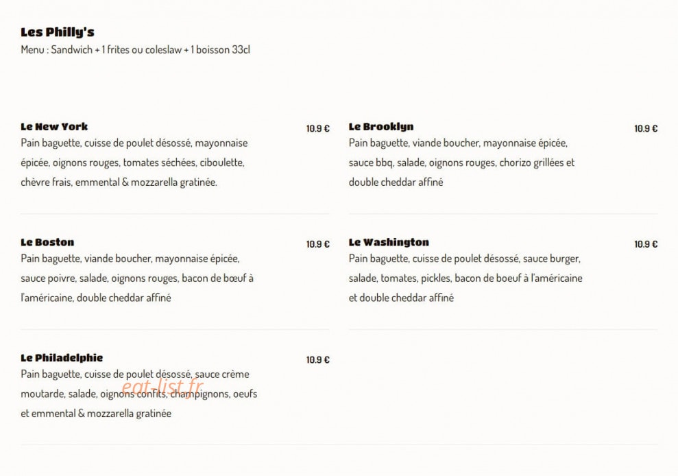 Home Burger — carte page 4