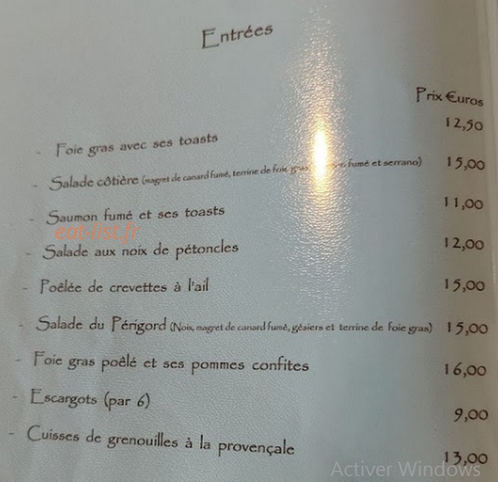 L'auberge Des 3 Peupliers — carte page 1