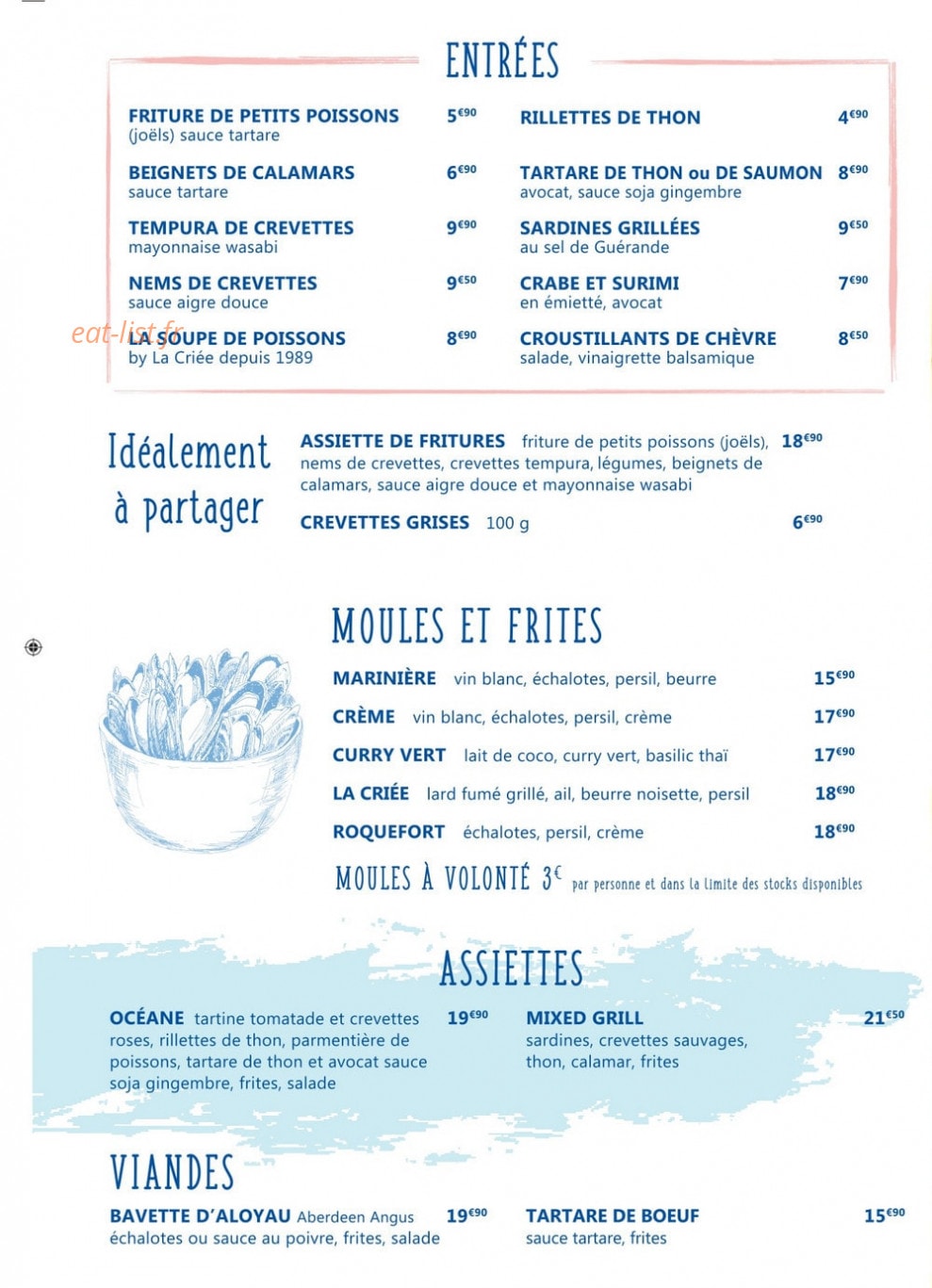 La Criée — carte page 3