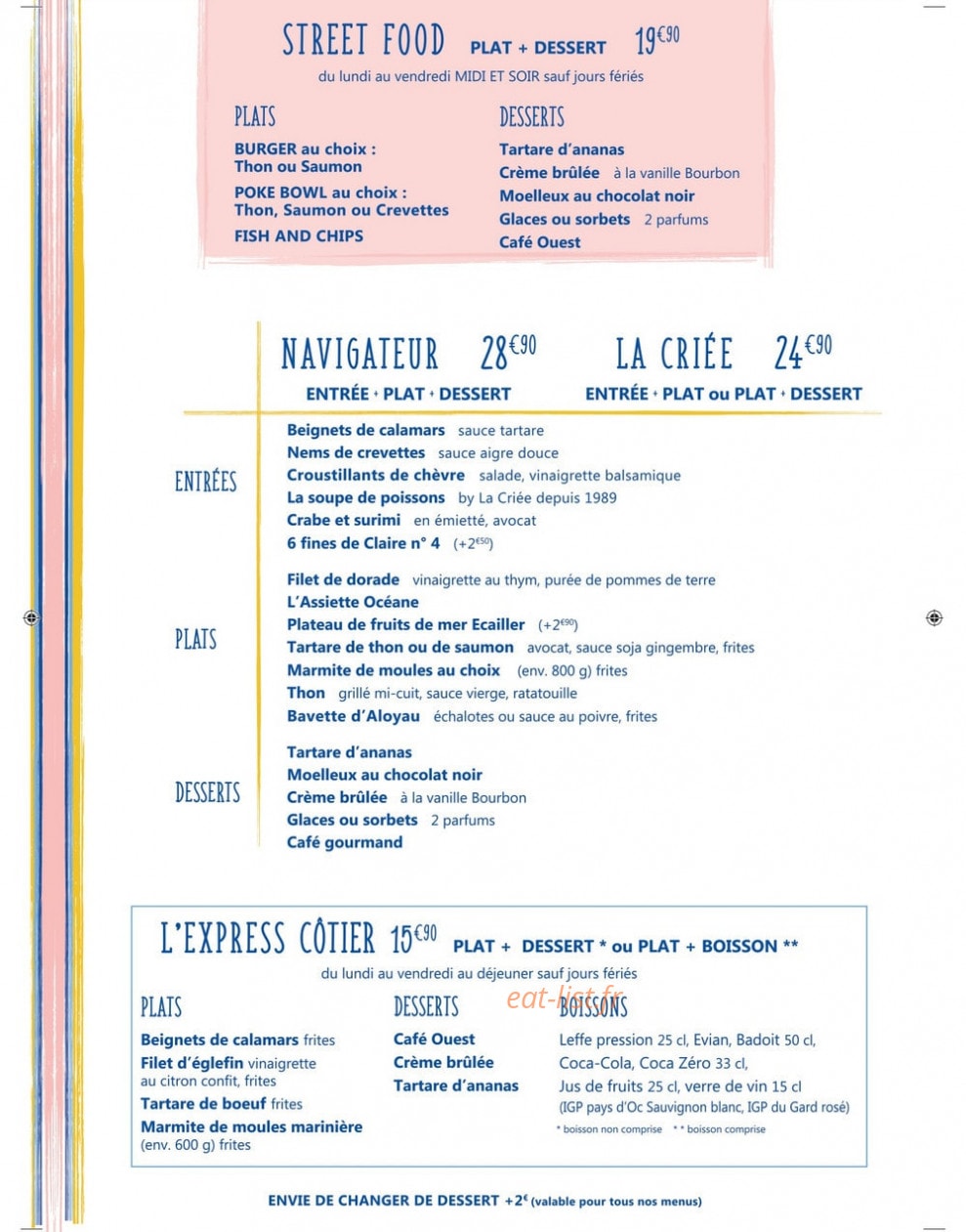 La Criée — carte page 6
