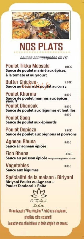 O' délices indiens — carte page 3