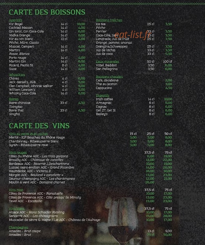 Thaï Délices — carte page 5