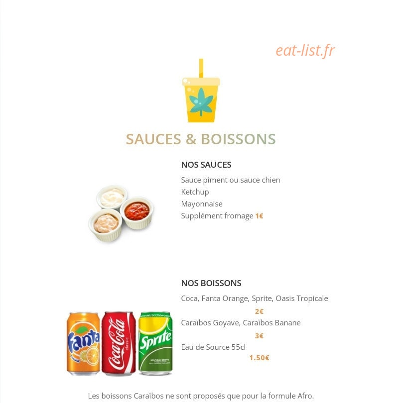 Afro Caraïbeenne Food — carte page 5