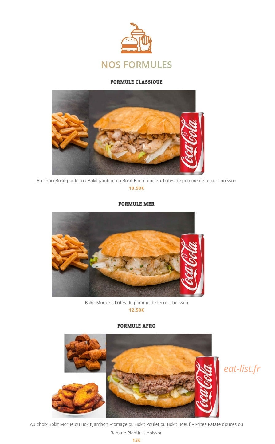 Afro Caraïbeenne Food — carte page 3