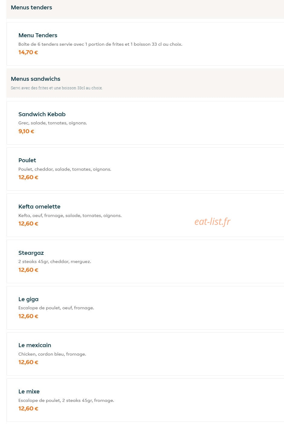 Big Tacos — carte page 2