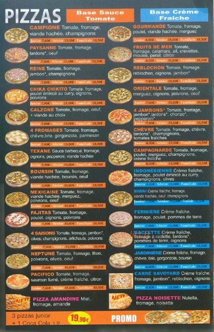 Chikito pizza — carte page 2