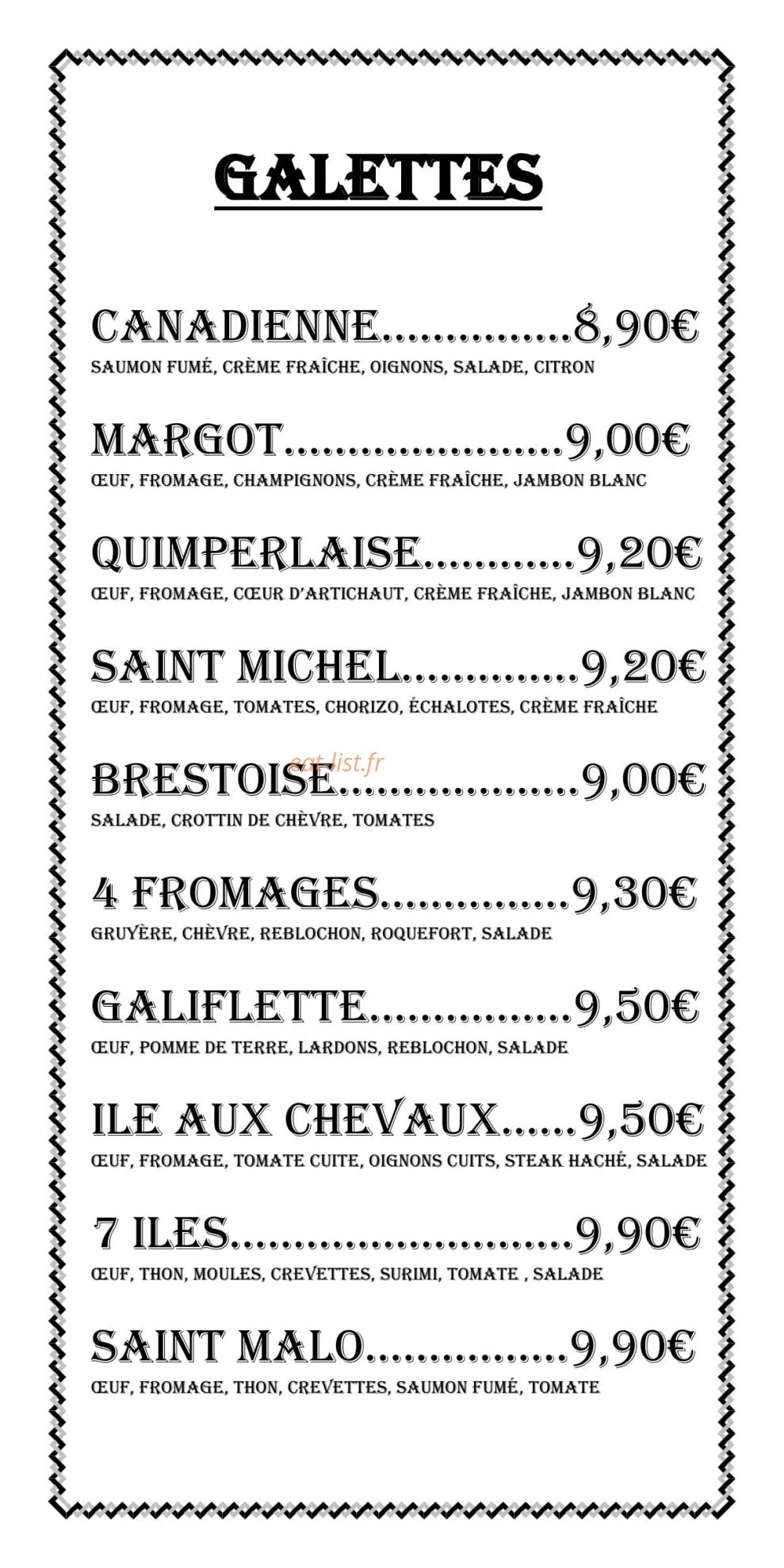 Creps Café — carte page 2