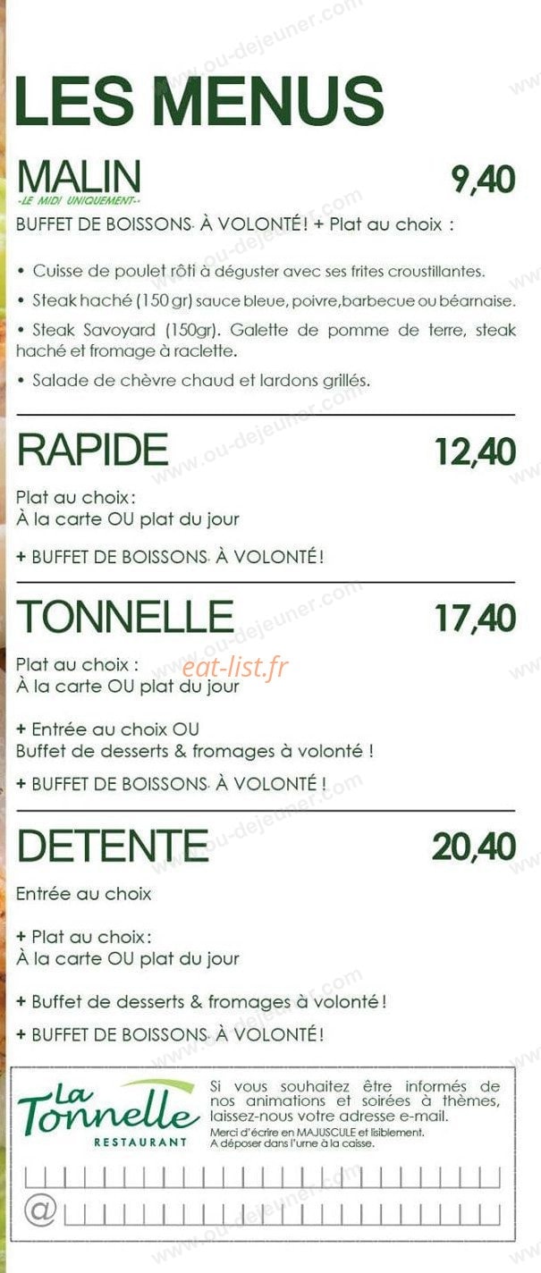 La Tonnelle — carte page 9