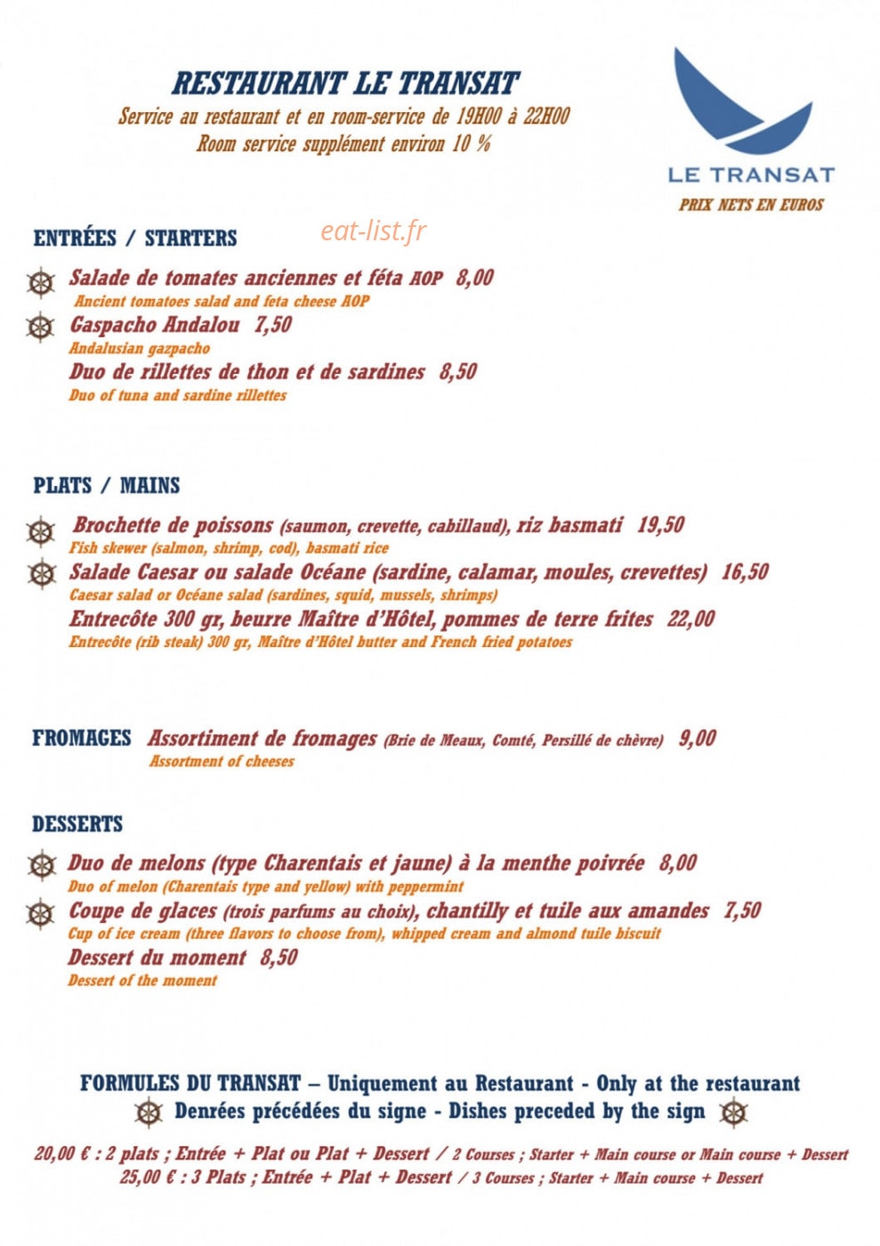Le Transat — carte page 1