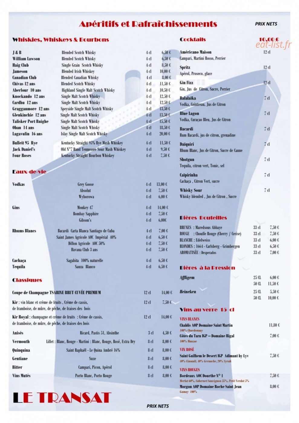 Le Transat — carte page 2