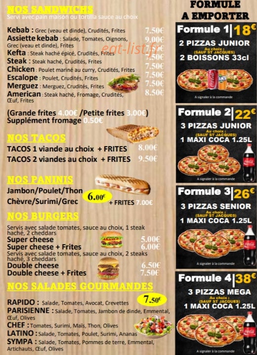 Pizza Rapido — carte page 4