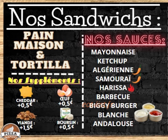 Pizza Rapido — carte page 5