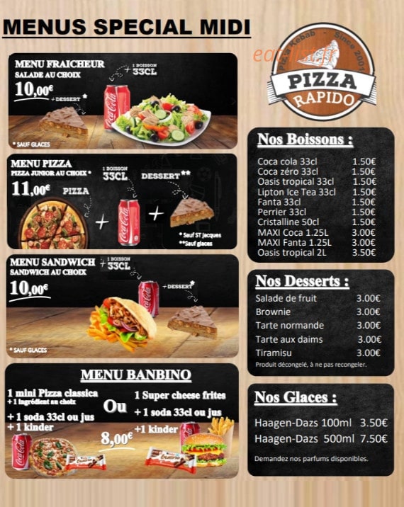 Pizza Rapido — carte page 7