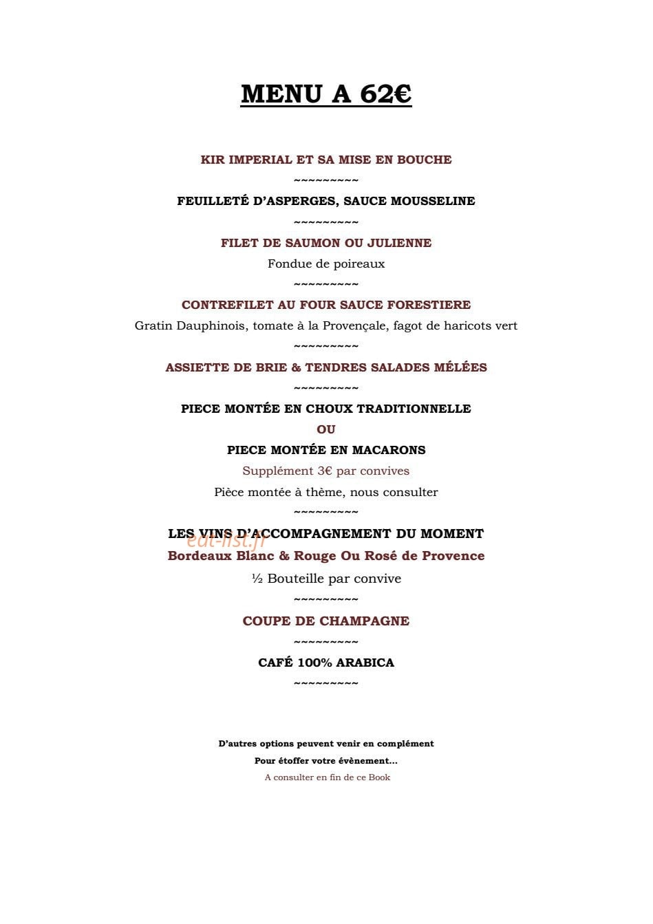 Restaurant Le Village — carte page 2