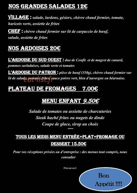 Restaurant Le Village — carte page 6