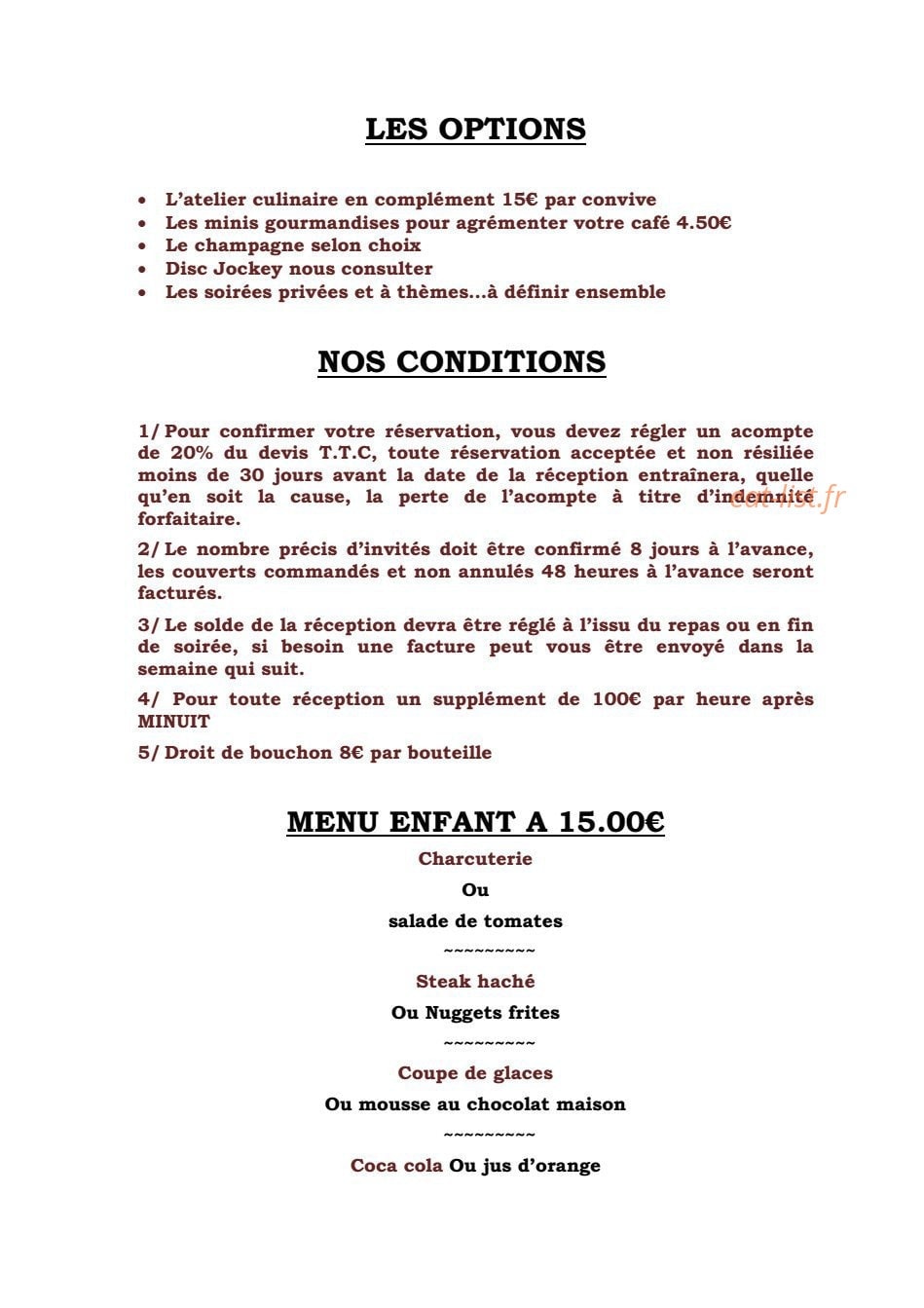Restaurant Le Village — carte page 4