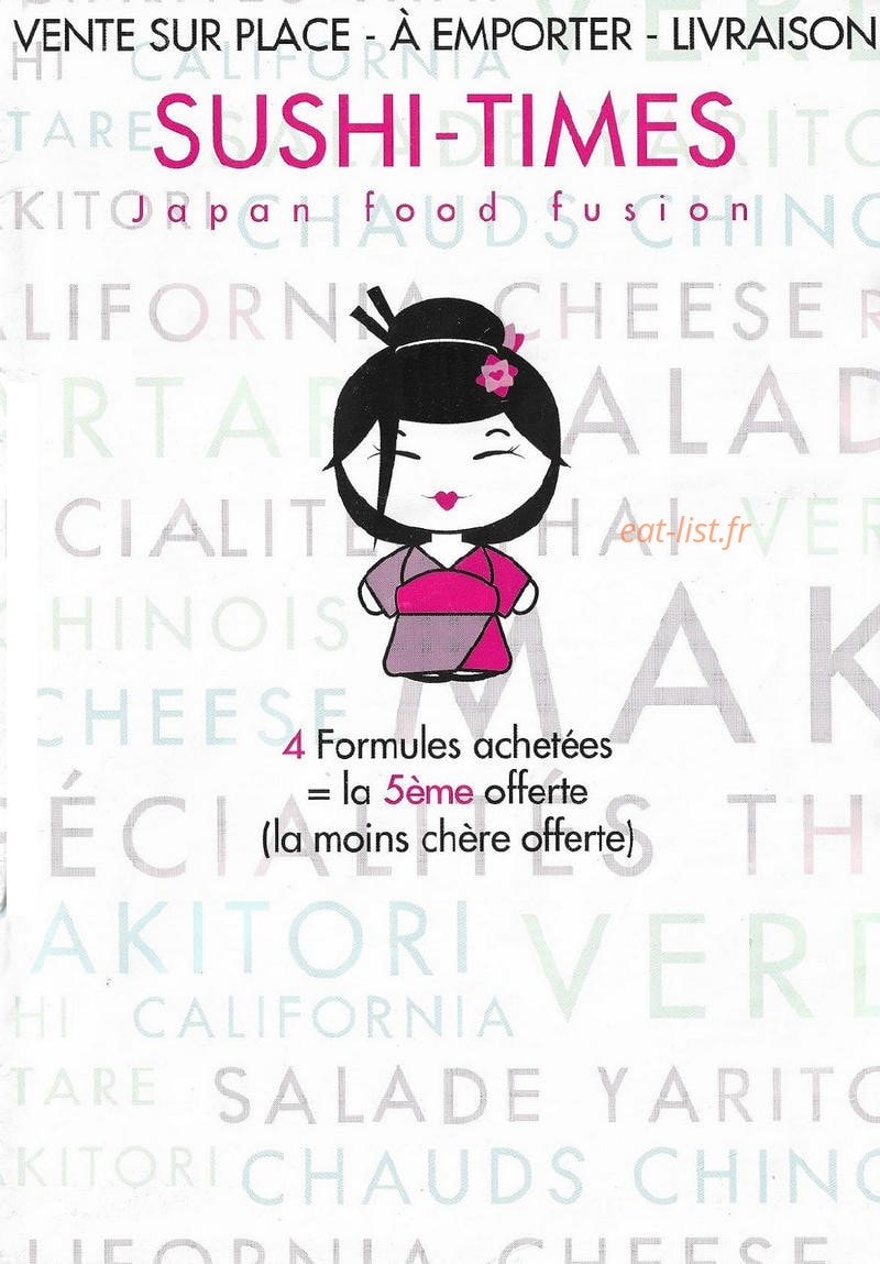 Sushi Time's — carte page 1
