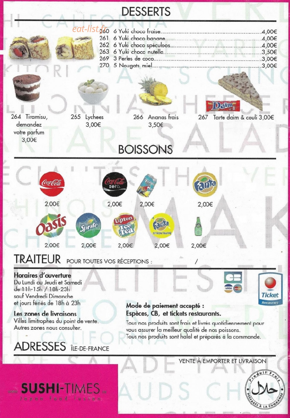 Sushi Time's — carte page 8