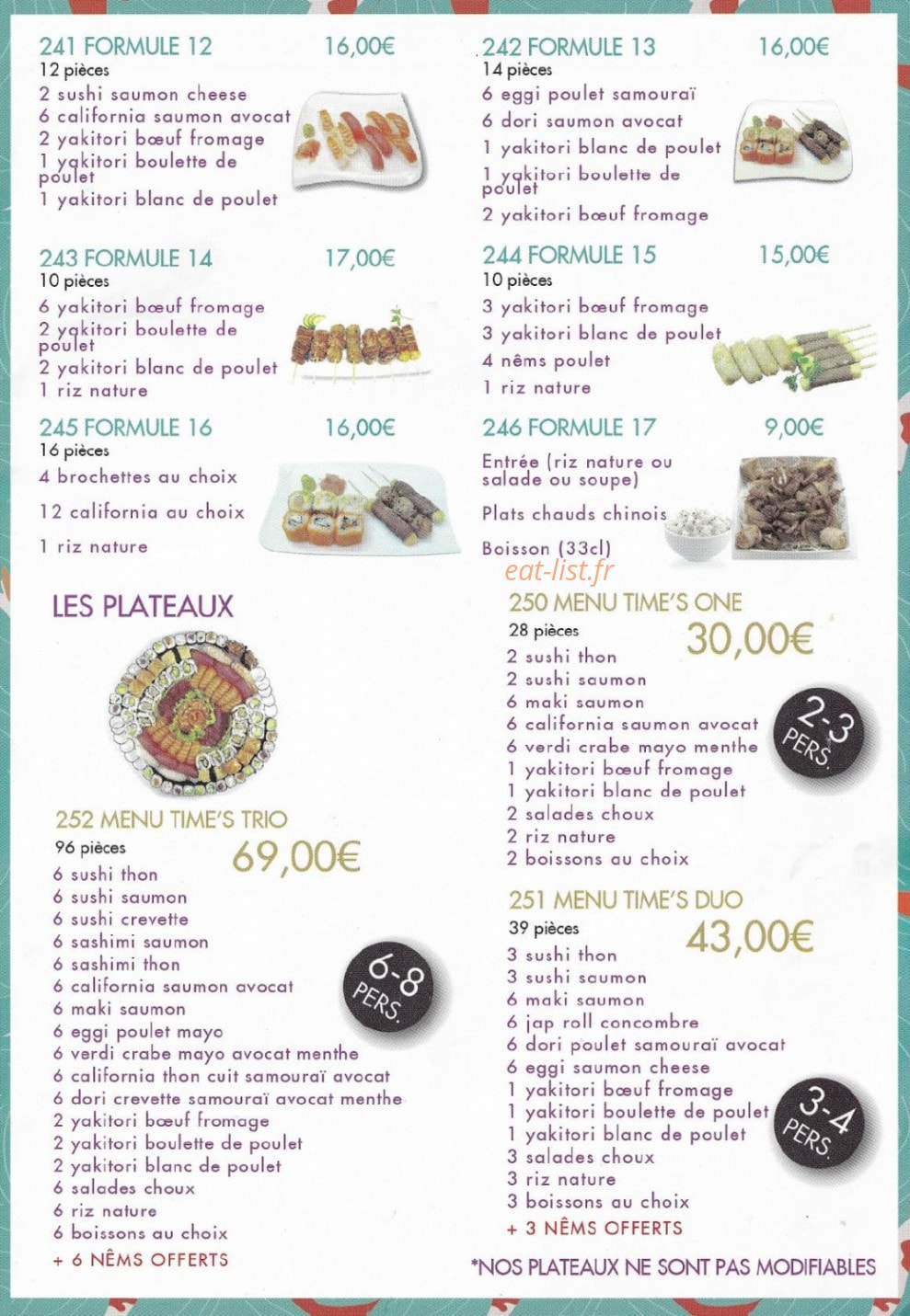 Sushi Time's — carte page 4
