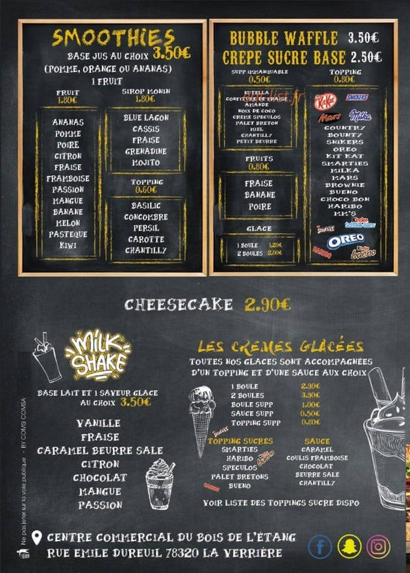 Burger's Bar — carte page 1