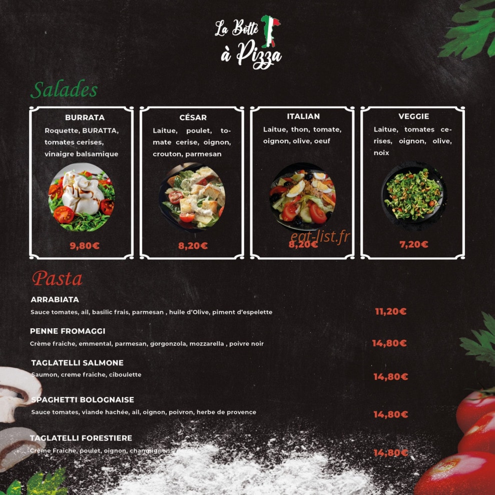 La Botte à Pizza — carte page 2