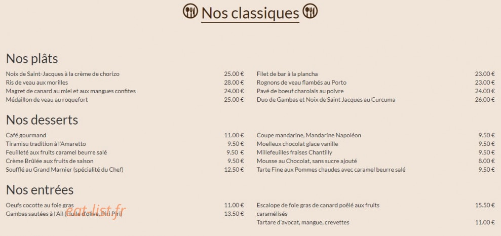 Le Monde des Saveurs — carte page 1