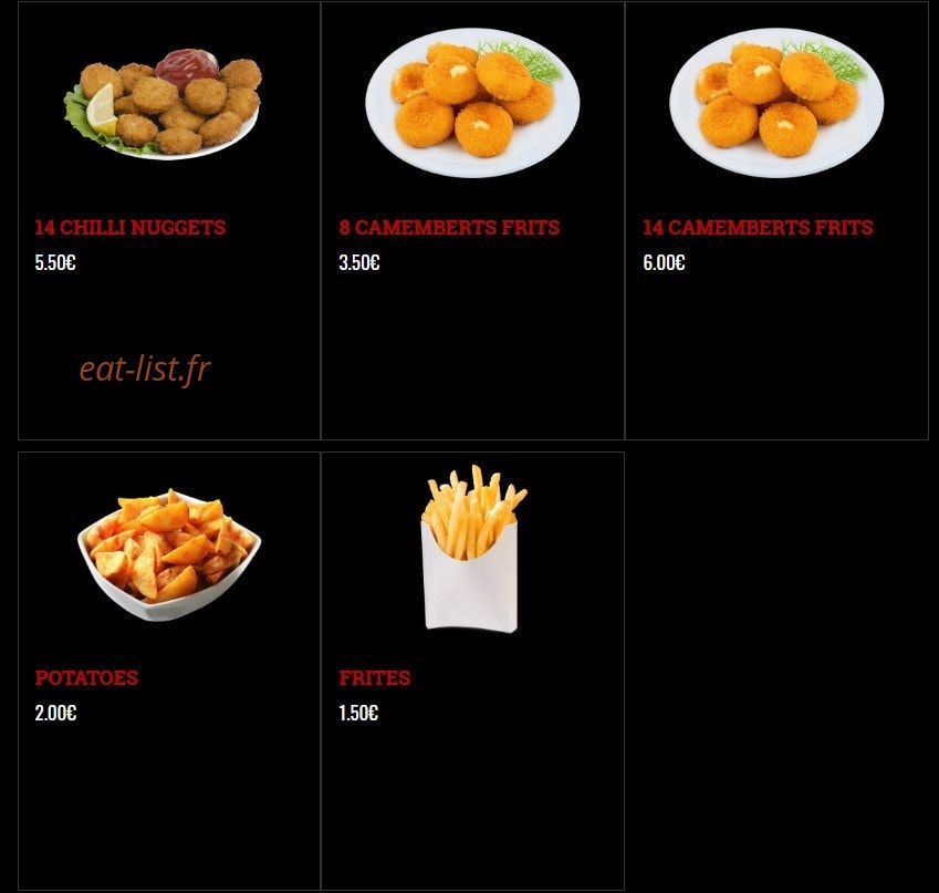 French Pizza — carte page 22
