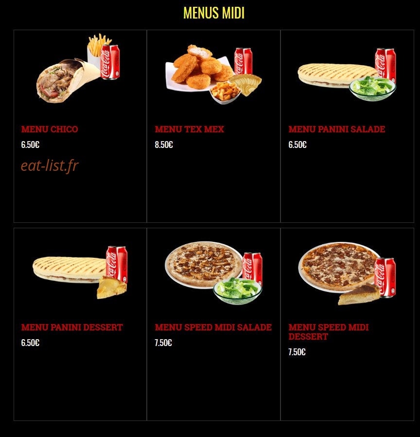 French Pizza — carte page 3