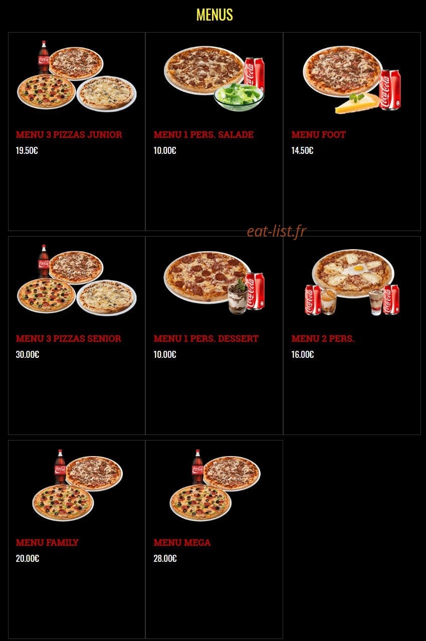 French Pizza — carte page 1