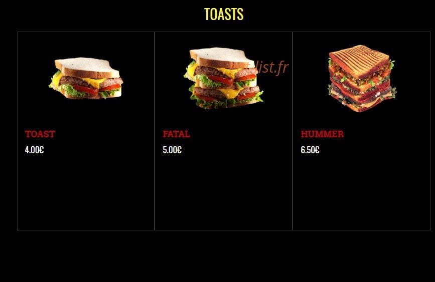 French Pizza — carte page 16