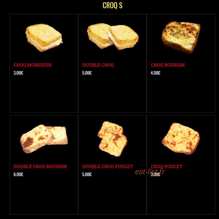 French Pizza — carte page 18