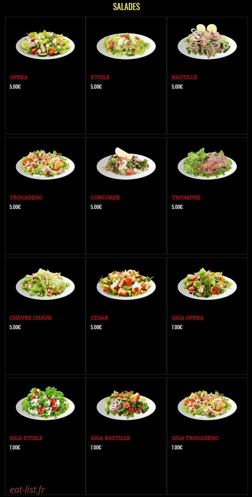 French Pizza — carte page 23