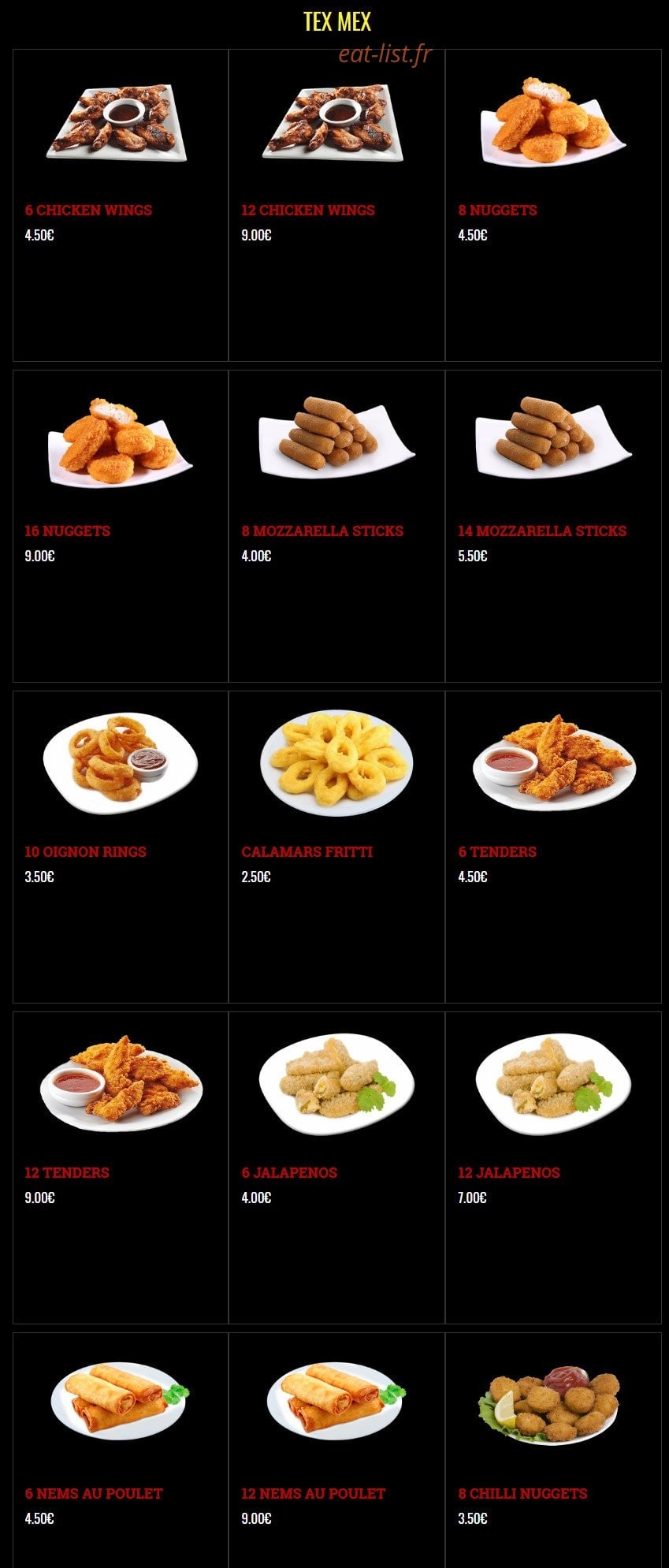 French Pizza — carte page 21