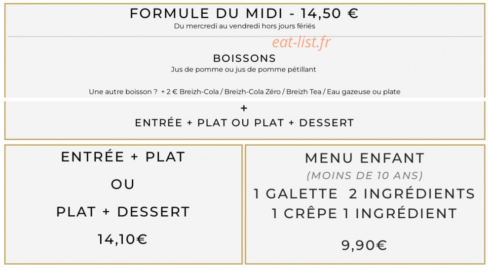 Resto'théâtre — carte page 1