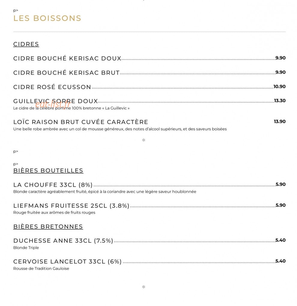 Resto'théâtre — carte page 5