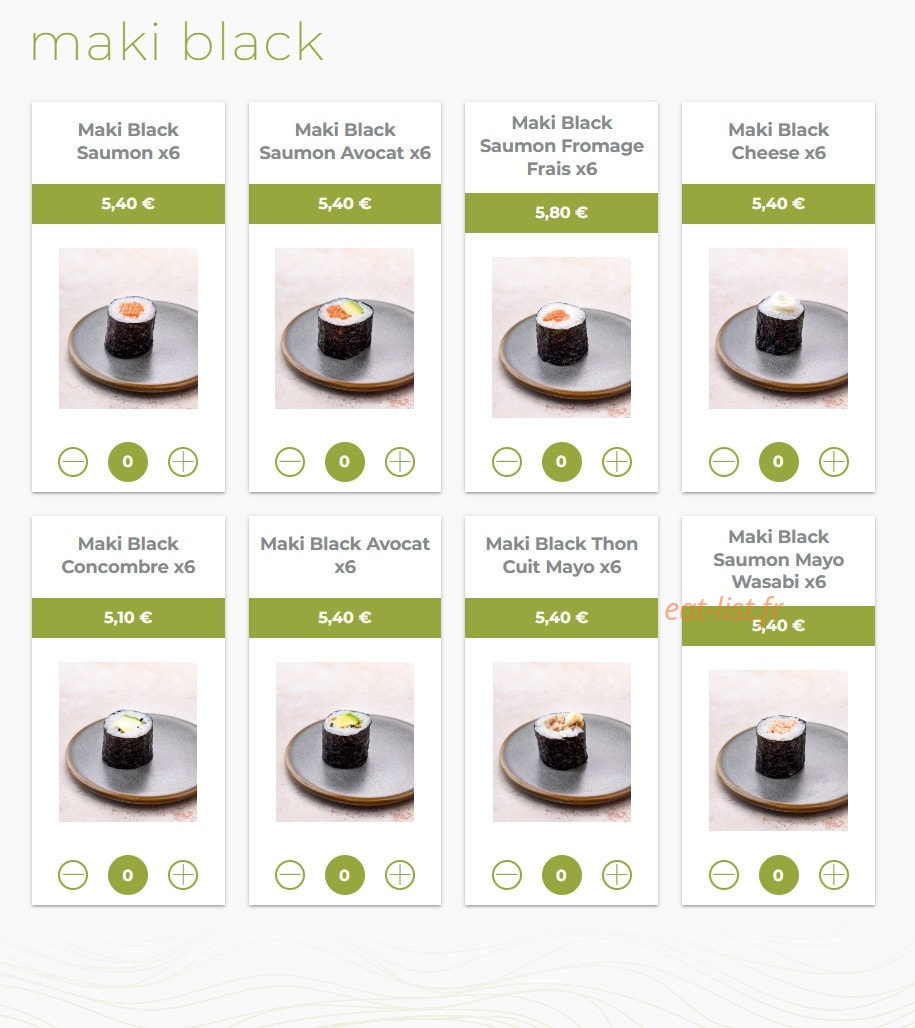 Eat sushi — carte page 12