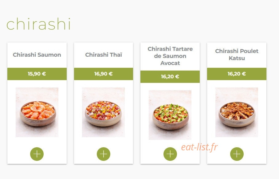 Eat sushi — carte page 16