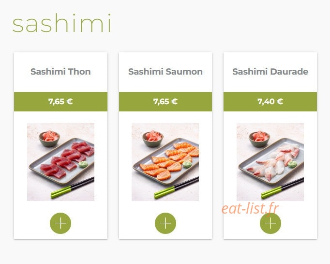 Eat sushi — carte page 8