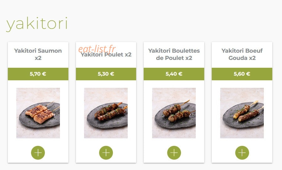Eat sushi — carte page 18