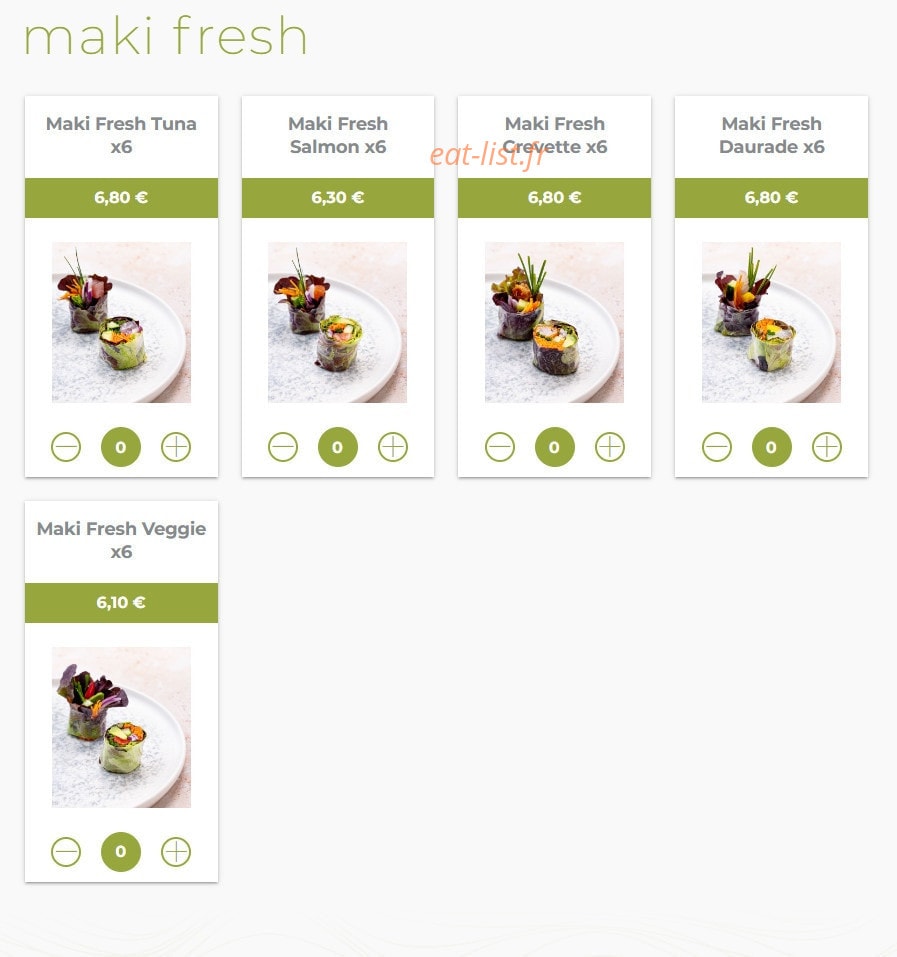 Eat sushi — carte page 11