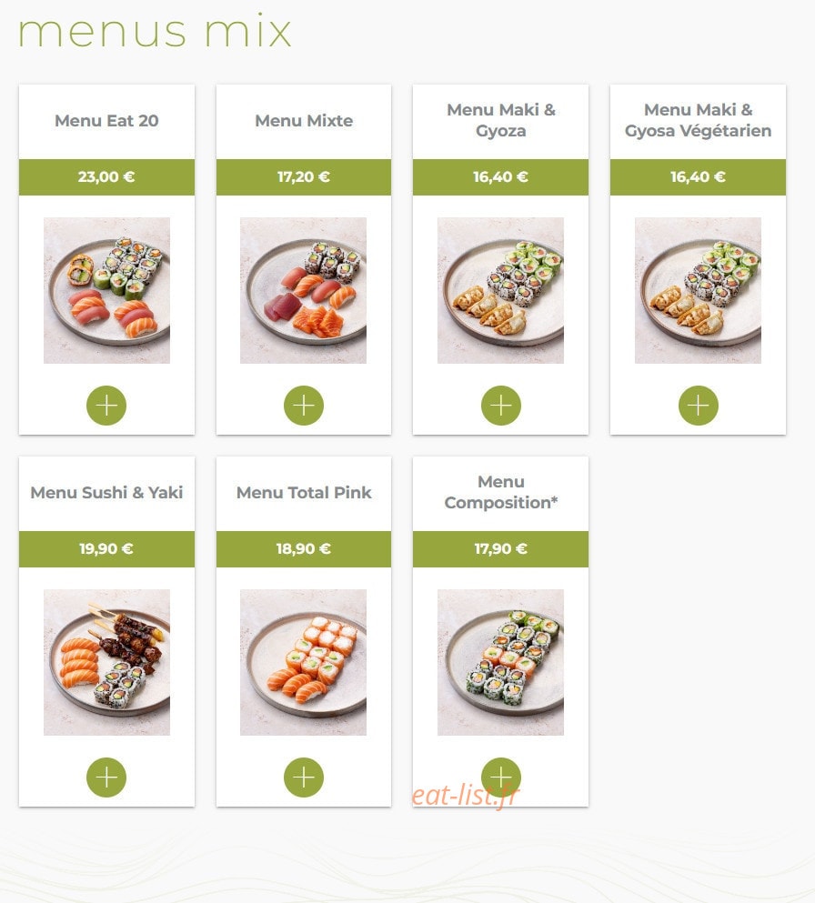 Eat sushi — carte page 3
