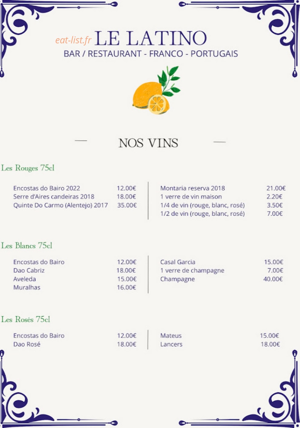 Le Latino — carte page 5