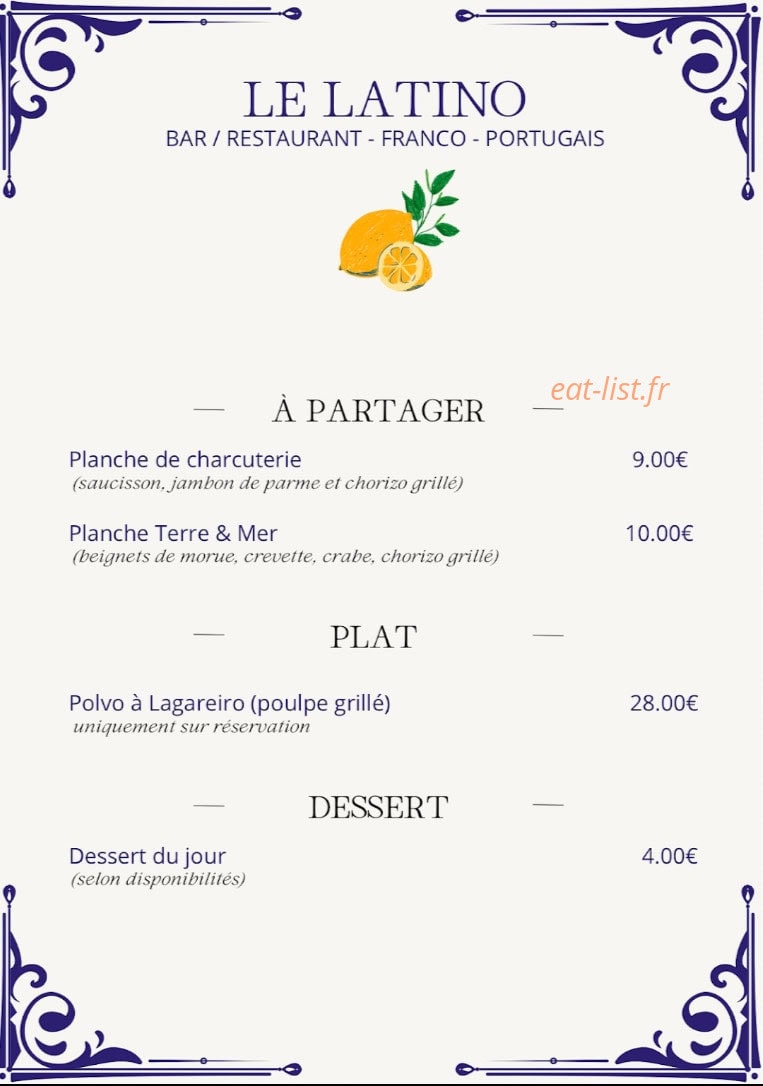 Le Latino — carte page 1